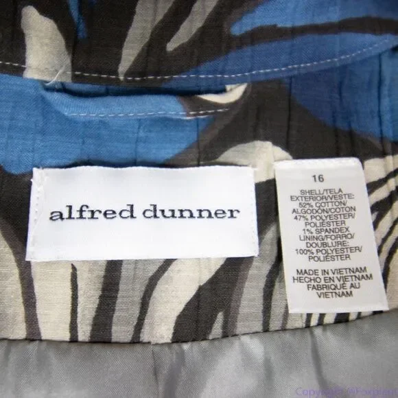 Afred Dunner women's cotton blend floral print zip up blazer jacket, size 16 - Picture 16 of 16